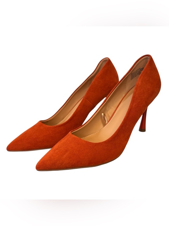 Express Shoes - Express Women's Pointed Toe Suede Pumps Rust Burnt Orange 3 Inch Heel Size 6